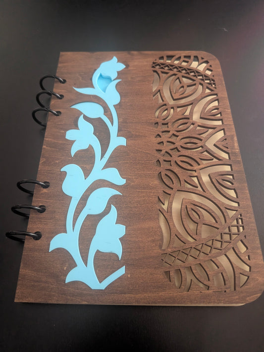 Flower Maiden's Journal - Multipurpose Wooden Notebook Cover