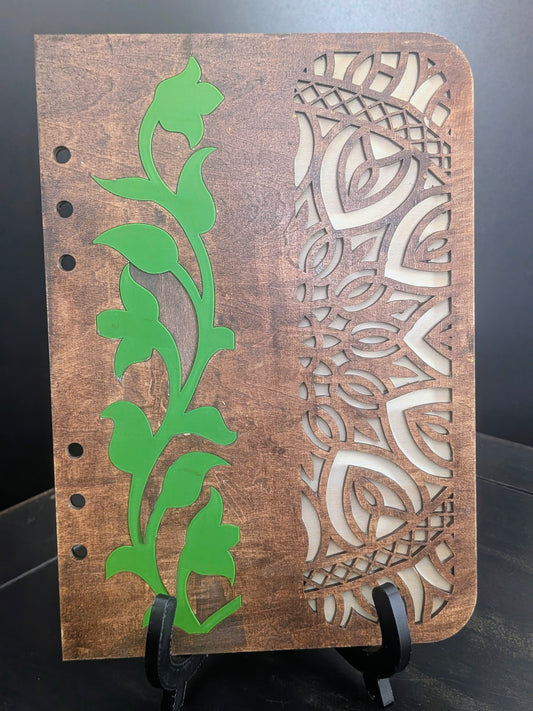 Flower Maiden's Journal - Multipurpose Wooden Notebook Cover